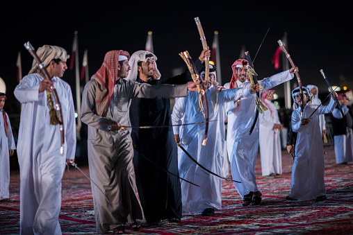 Doha, Qatar, December 18,2017 : The sword dance called the \