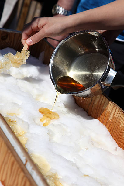 istock Maple Sugar Taffy on Snow at Sugar Shack 182696950