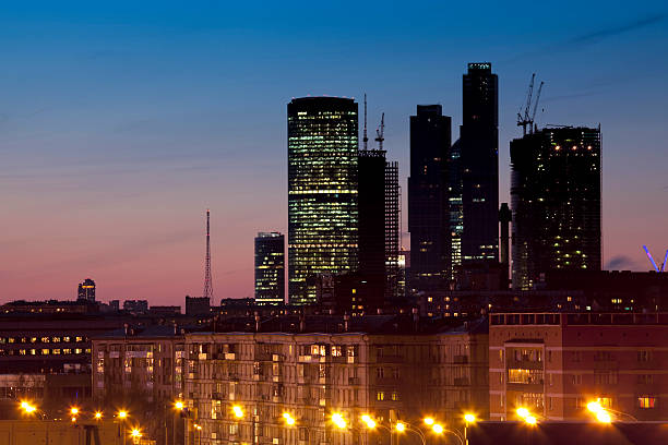 istock Moscow City complex at sunset 182697223