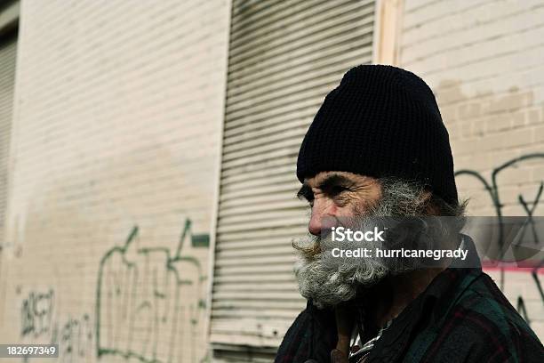 Homeless Man Stock Photo - Download Image Now - Adult, Adults Only, Animal Hair