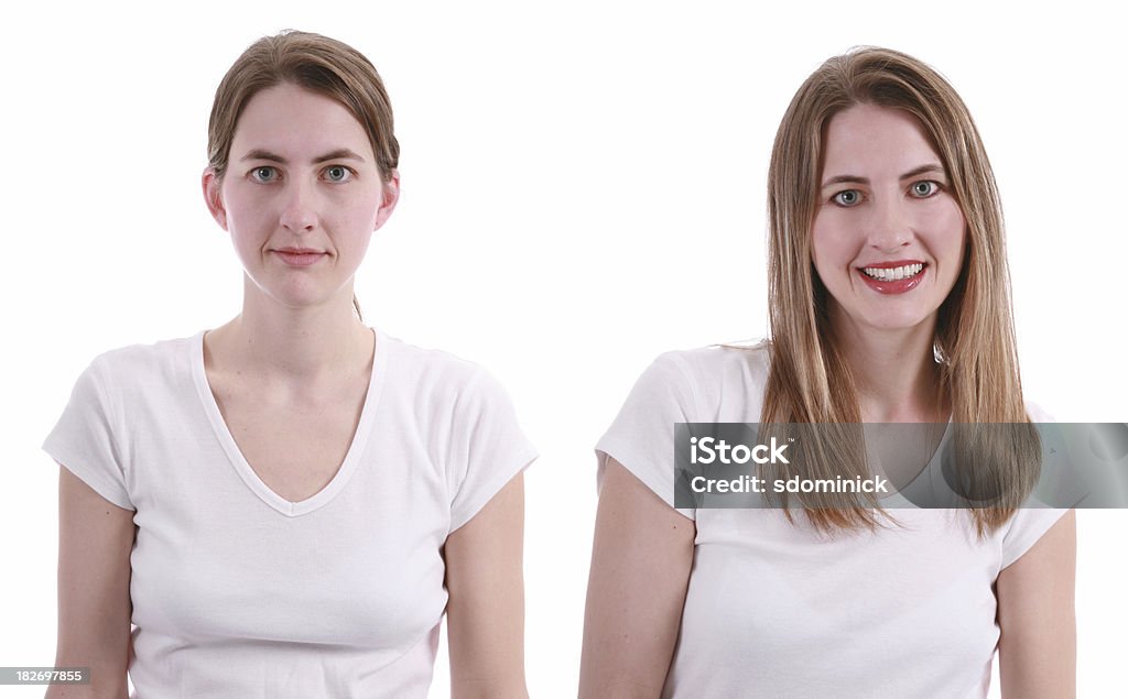 Veränderung vor & nach - Lizenzfrei Eine Frau allein Stock-Foto