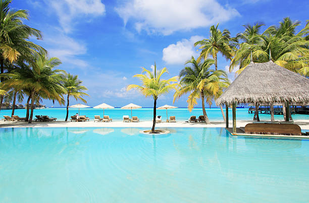 istock Tropical resort in Maldives. 182698400