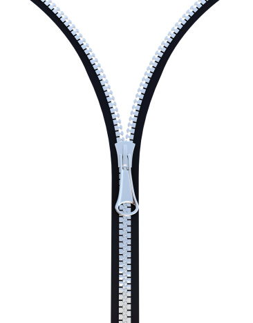 Zipper. Digitally generated image isolated on white background