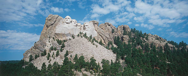 Mount Rushmore Panoramic view of Mount Rushmore. mt rushmore national monument stock pictures, royalty-free photos & images