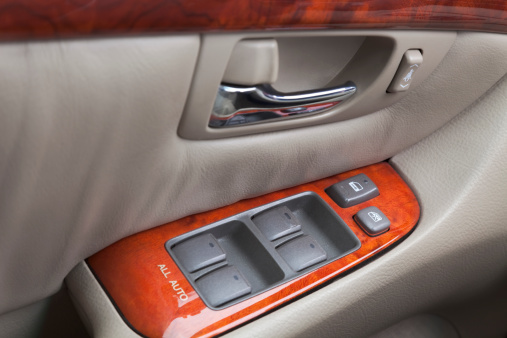 power window control panel in luxury car