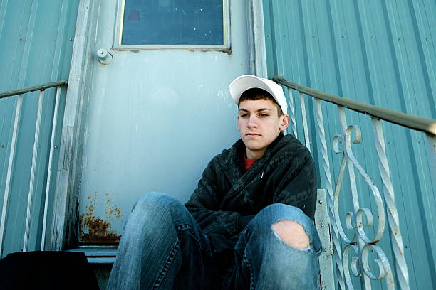 Lonely Teen boy stock photo