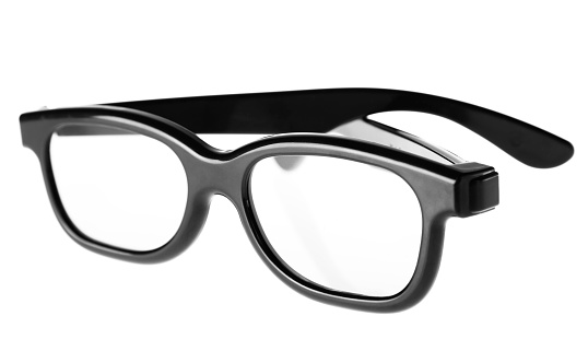 A pair of black glasses isolated on a white background