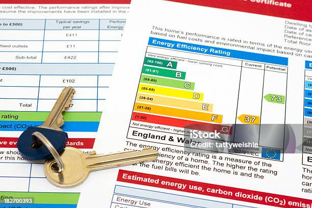 Energy Performance Certificate Stock Photo - Download Image Now - Fuel and Power Generation, Performance, Certificate