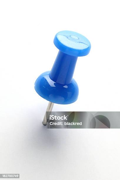 Blue Push Pin Stock Photo - Download Image Now - Blue, No People, Thumbtack