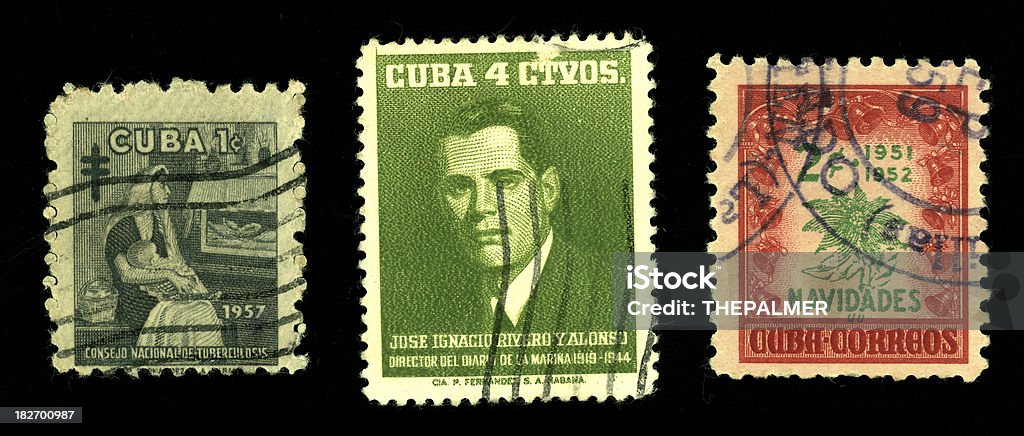 Série de timbres de Cuba - Photo de Antiquités libre de droits