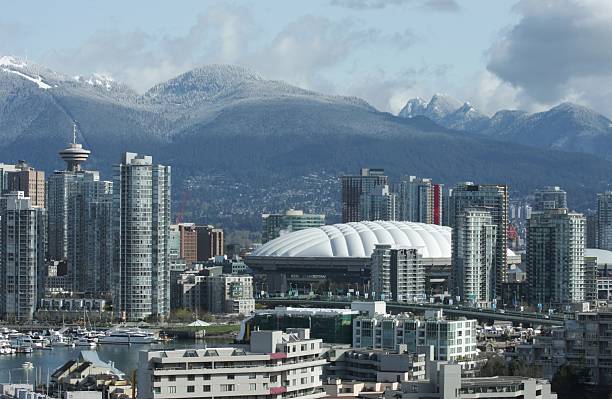 istock Vancouver's City Centre, Stadium and North Shore Mountains in Canada 182701826