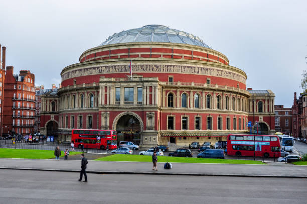 Royal Albert Hall building, London, UK London, UK - April 2018: Royal Albert Hall building in Kensington royal albert hall stock pictures, royalty-free photos & images