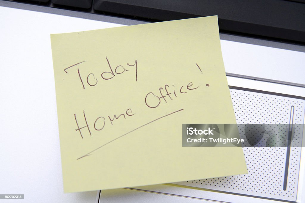 Home Office note on a yellow memo Alphabet Stock Photo