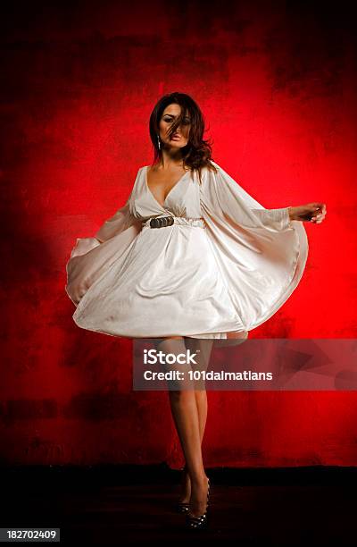 Dancing Woman With White Dress Stock Photo - Download Image Now - 20-24 Years, Activity, Adult