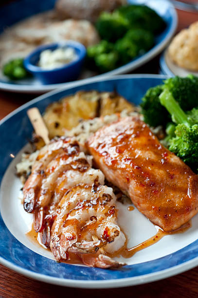 istock Hawaiian Shrimp and Salmon 182702453