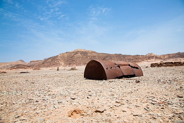 istock Desert track with oil barrel 182702768