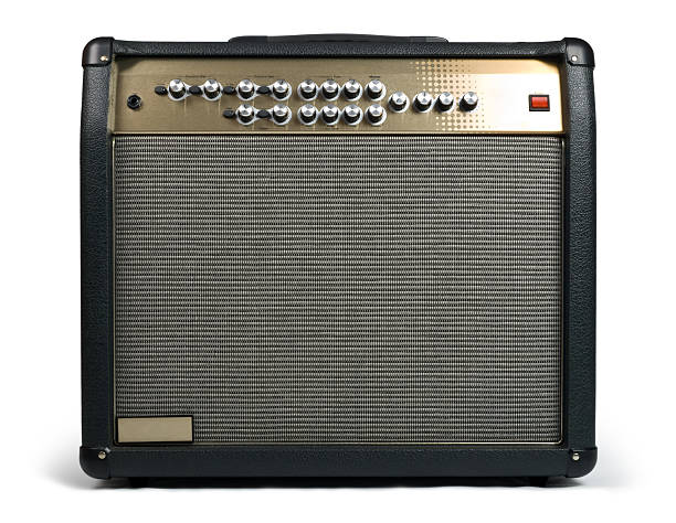 Guitar amplifier "Guitar amplifier on white. This file is cleaned, retouched, contains" rock n roll music speakers stock pictures, royalty-free photos & images