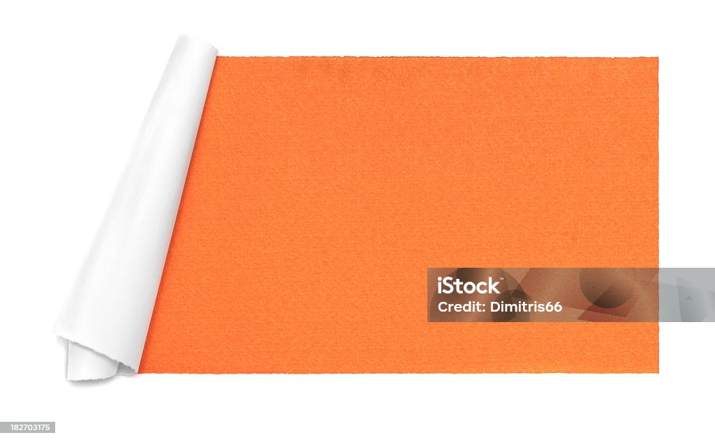 torn 紙の白いフレームにオレンジ色の背景 - からっぽのロイヤリティフリーストックフォト