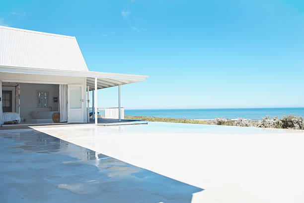 Beautiful seascape from the beach house on a bright sunny day