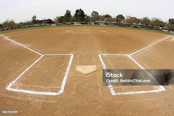 Softball Infield Fisheye Stock Photo - Download Image Now - Home Base - Sports, Sport, Base - Sports Equipment