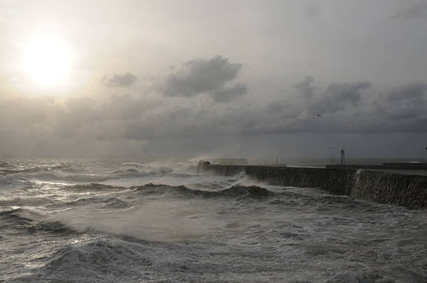 Scottish Storm at Sea stock photo