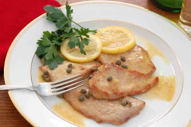 Veal Piccata stock photo