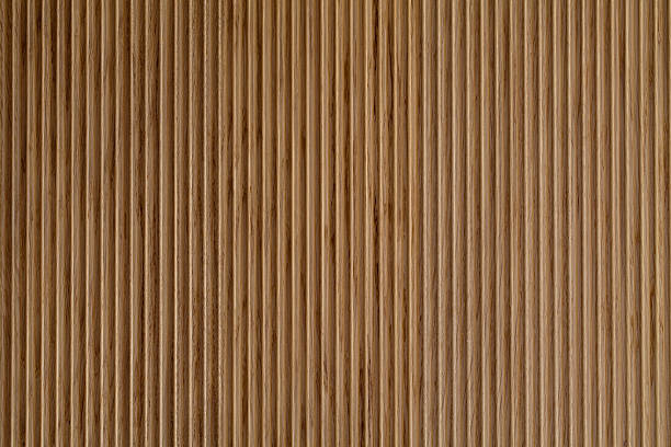 Ribbed oak panel stock photo