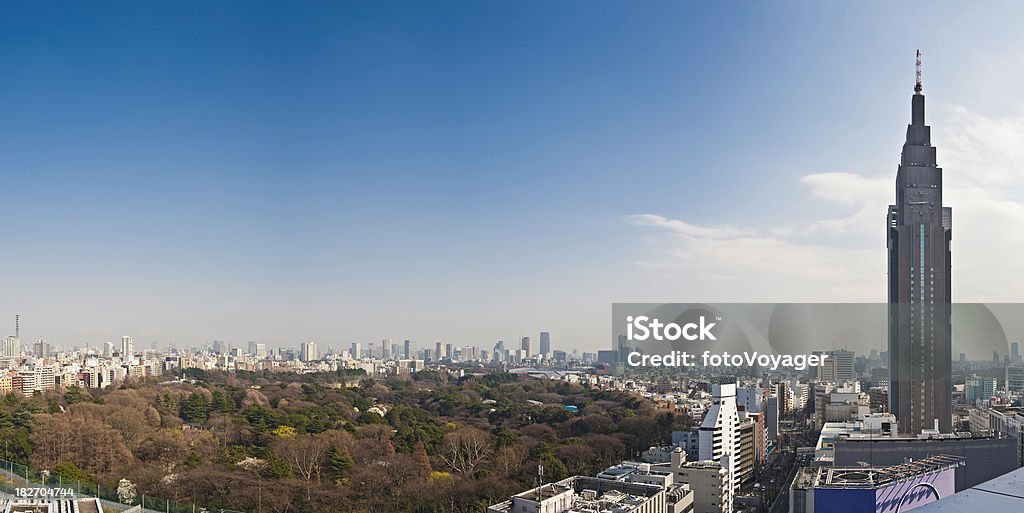 Tokyo Skyline der Wolkenkratzer Türme Shinjuku Gyoen "green park panorama in Japan - Lizenzfrei Shinjuku-Bezirk Stock-Foto