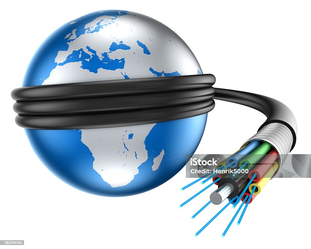 Fibra óptica world - Foto de stock de Fibra óptica royalty-free