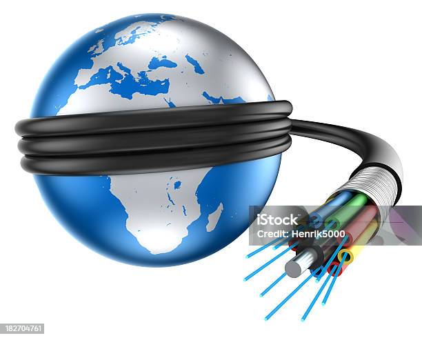 Foto de Fibra Óptica World e mais fotos de stock de Fibra óptica - Fibra óptica, Cabo, Fio de Computador