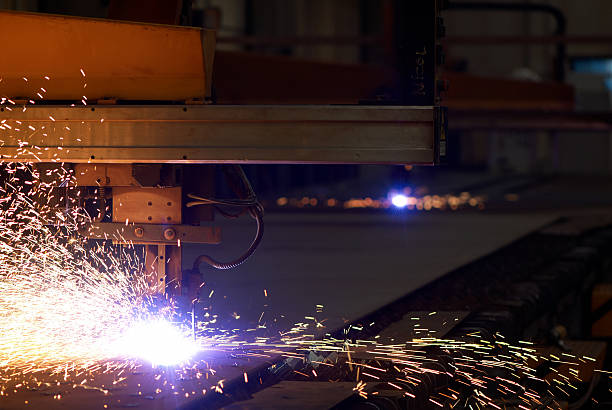 Laser cutter stock photo