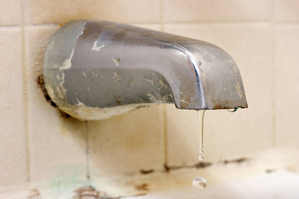 istock Old Tub Faucet with Toxic Mold 182705718