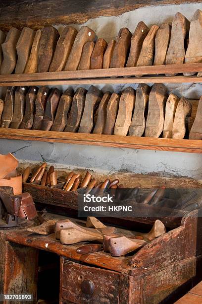 Inside Of An Old Antique Cobblers Shoe Repair Shop Stock Photo - Download Image Now