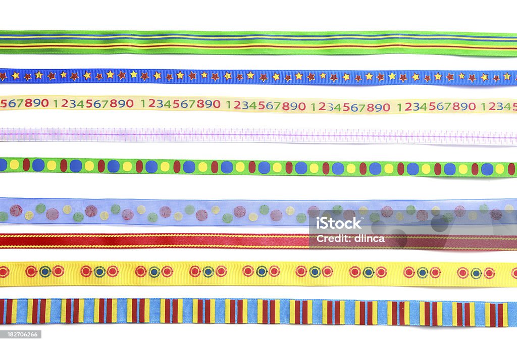 Fila di panno nastro multicolore - Foto stock royalty-free di A forma di stella