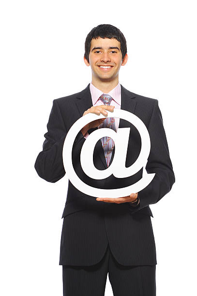 istock businessman holding 'at' Symbol 182706346