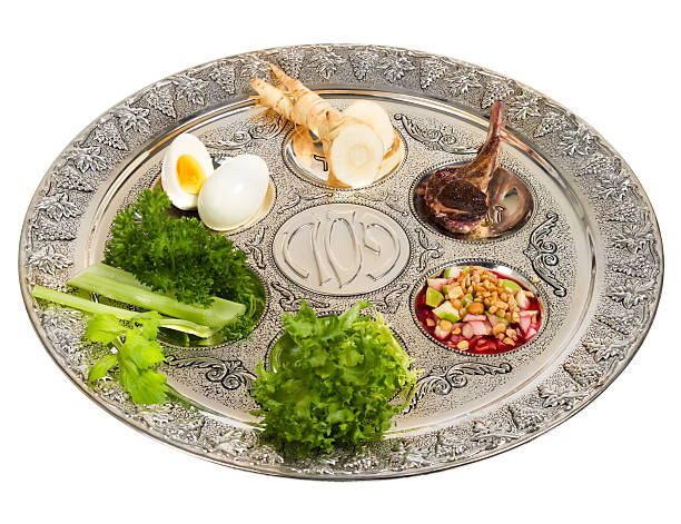istock Seder plate with traditional food 182706538