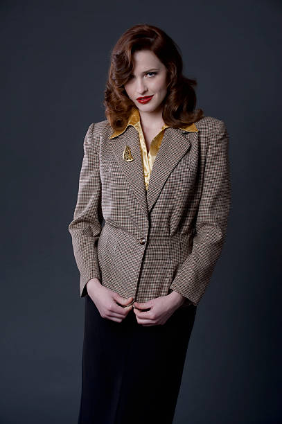 1940's retro fashion Fashion image with 1940's style.Fashion image with 1940's style.For additional photos of this model please click the image below to view the lightbox: 40s pin up girls stock pictures, royalty-free photos & images