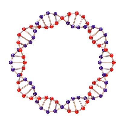 DNA strands in the form of circle.High resolution 3D rendering.
