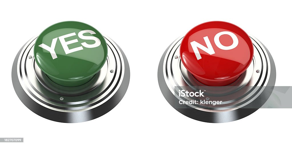 Sí, y NO botones - Foto de stock de Blanco - Color libre de derechos
