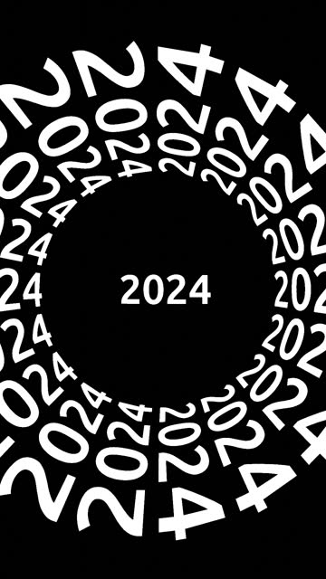 Vertical video 2000 to 2024 year countdown time tunnel animation