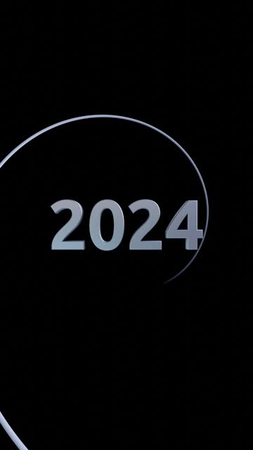 Vertical video 2000 to 2024 year countdown spiral time tunnel animation