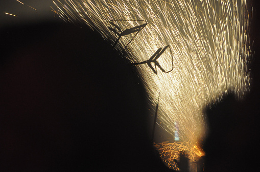 Cavallo di fuoco translation Horse of fire celebrations fireworks display in Ripatransone, Italy