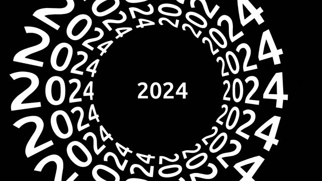 2000 to 2024 year countdown time tunnel animation