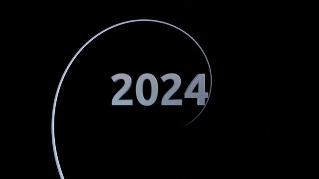 2000 to 2024 year countdown spiral time tunnel animation
