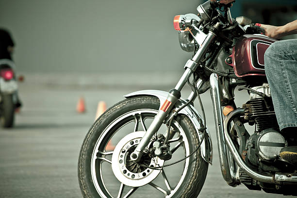 istock Light picture of motorcycle safety course 182708424