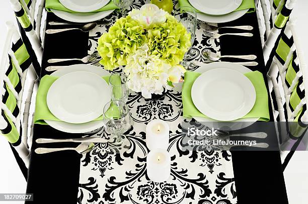 Demasque Formal Table Designs For 2010 Stock Photo - Download Image Now - American Culture, Black Color, Bunch of Flowers