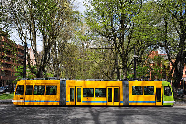 Portland, Oregon, USA - September 20, 2014: Public transportation, TriMet Max Train, in downtown Portland, Oregon