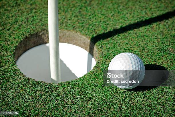 Golf Ball On Green Stock Photo - Download Image Now - Approaching, Close To, Close-up