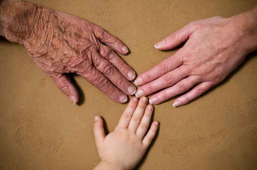 3 hands from 3 different generations