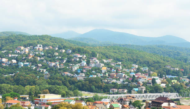 istock A small town built on the mountains. 1827108431